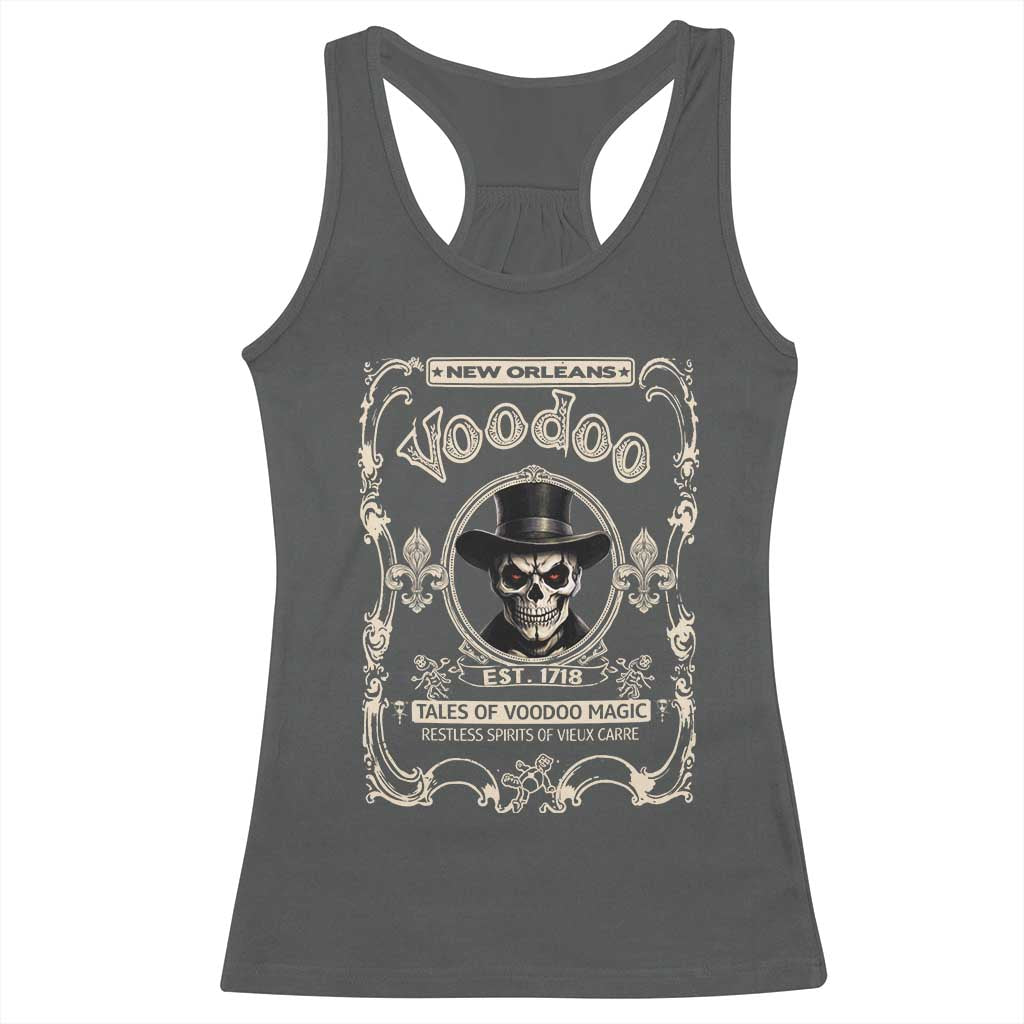 New Orleans Voodoo Racerback Tank Top Tales Of Voodoo Magic Skull Spooky Hoodoo Rootworker