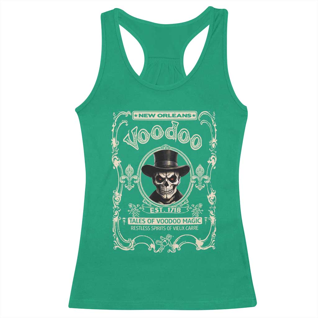 New Orleans Voodoo Racerback Tank Top Tales Of Voodoo Magic Skull Spooky Hoodoo Rootworker