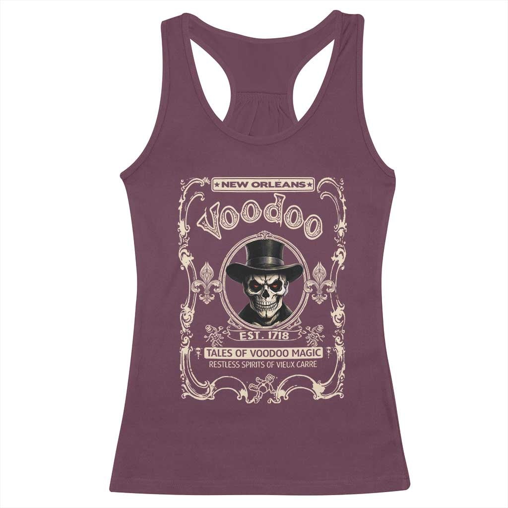 New Orleans Voodoo Racerback Tank Top Tales Of Voodoo Magic Skull Spooky Hoodoo Rootworker