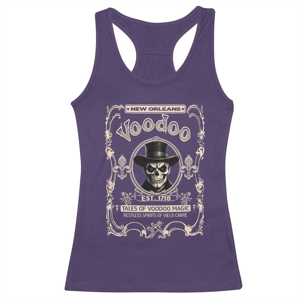 New Orleans Voodoo Racerback Tank Top Tales Of Voodoo Magic Skull Spooky Hoodoo Rootworker