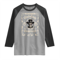 New Orleans Voodoo Raglan Shirt Tales Of Voodoo Magic Skull Spooky Hoodoo Rootworker