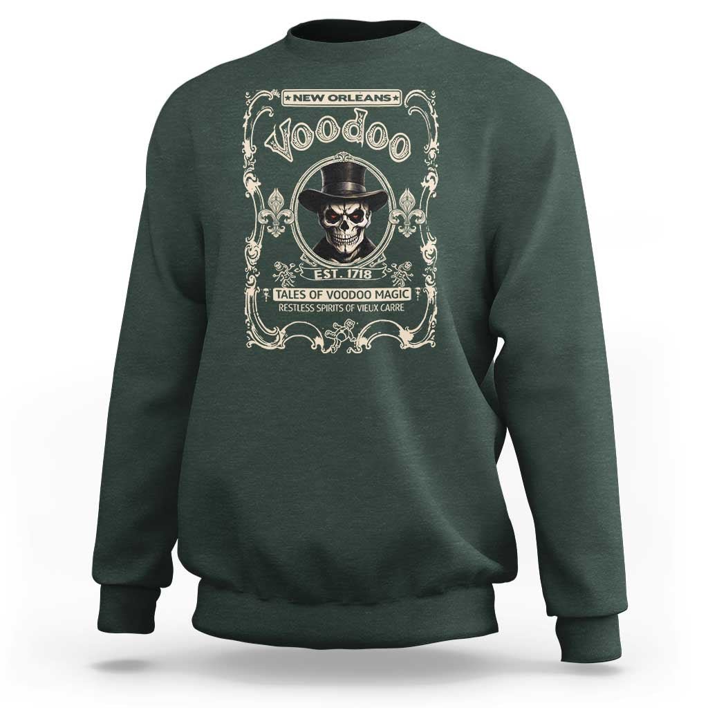 New Orleans Voodoo Sweatshirt Tales Of Voodoo Magic Skull Spooky Hoodoo Rootworker