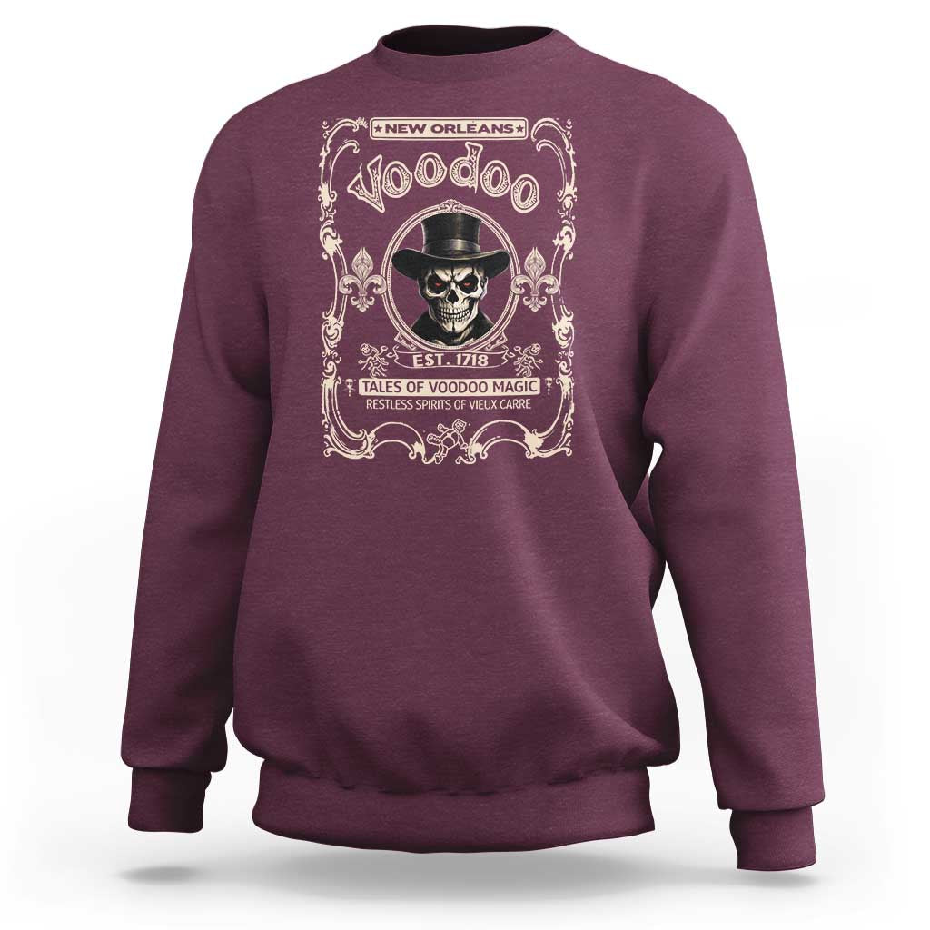 New Orleans Voodoo Sweatshirt Tales Of Voodoo Magic Skull Spooky Hoodoo Rootworker