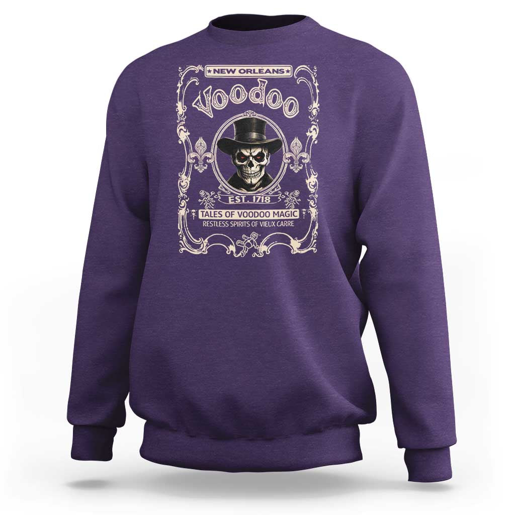 New Orleans Voodoo Sweatshirt Tales Of Voodoo Magic Skull Spooky Hoodoo Rootworker