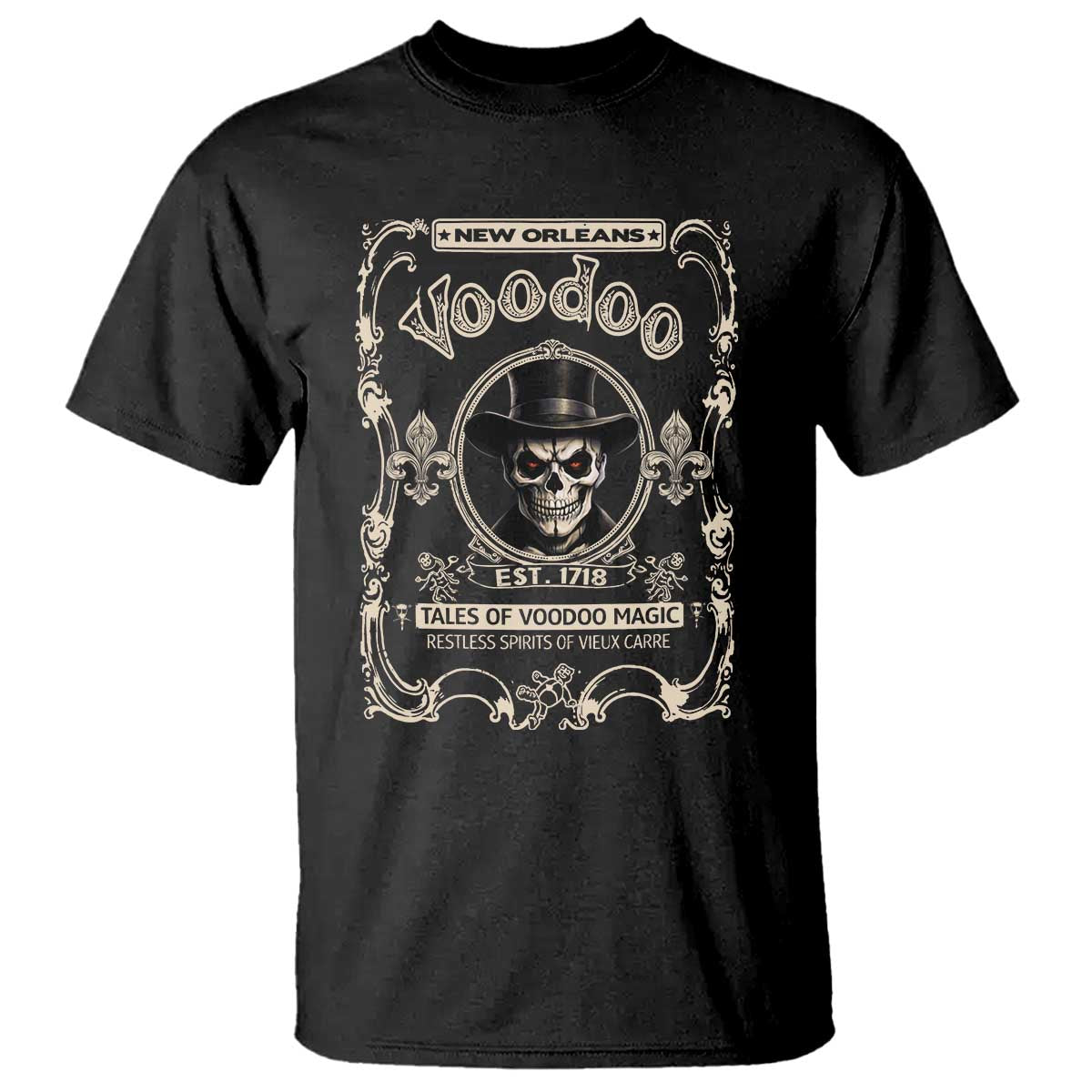 New Orleans Voodoo T Shirt Tales Of Voodoo Magic Skull Spooky Hoodoo Rootworker