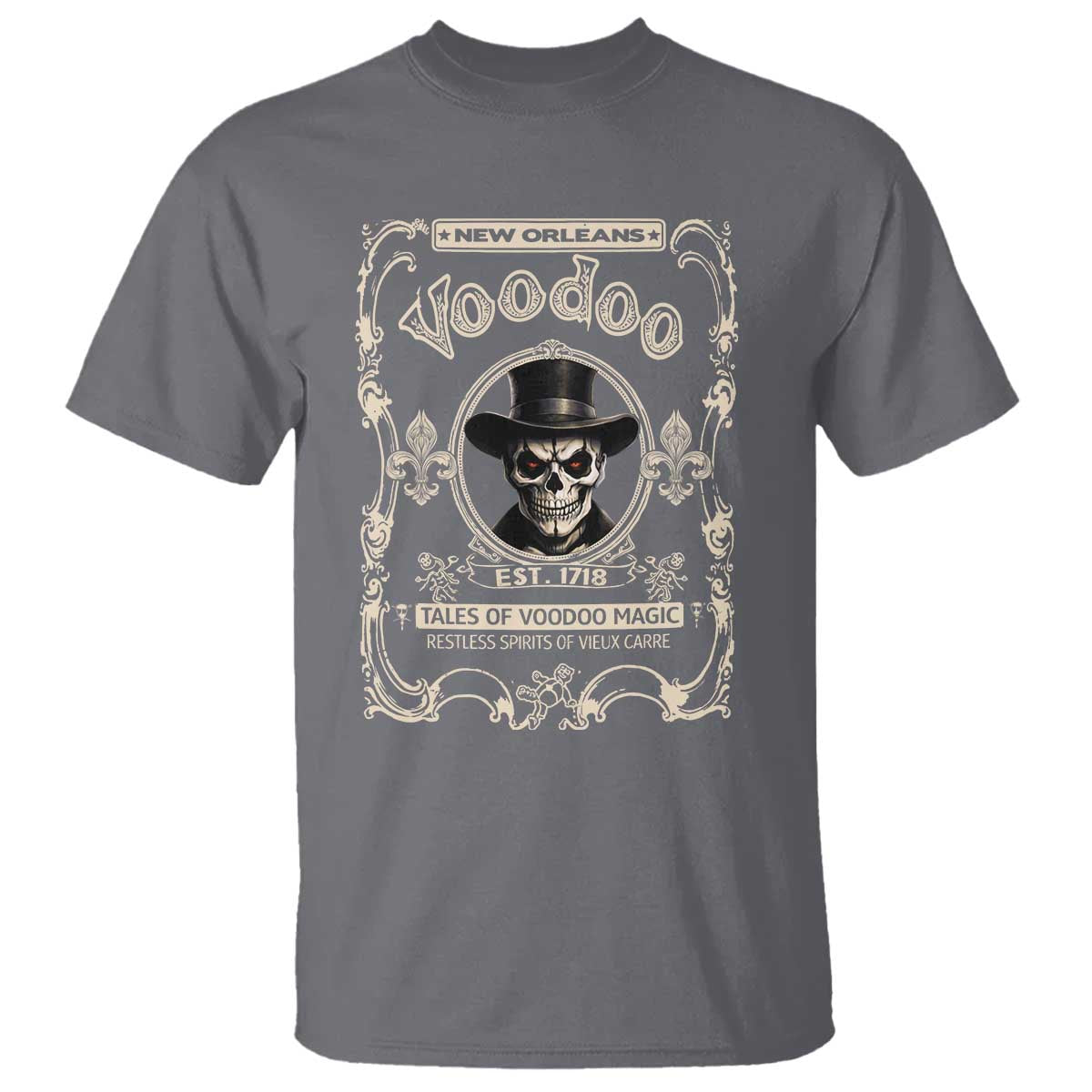 New Orleans Voodoo T Shirt Tales Of Voodoo Magic Skull Spooky Hoodoo Rootworker