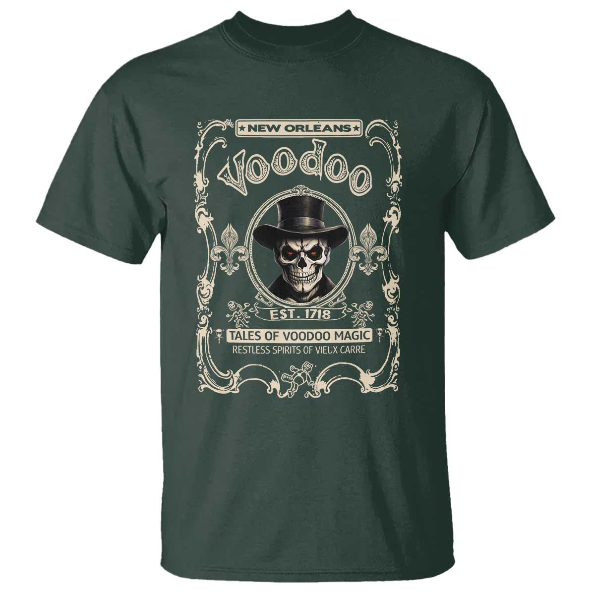 New Orleans Voodoo T Shirt Tales Of Voodoo Magic Skull Spooky Hoodoo Rootworker