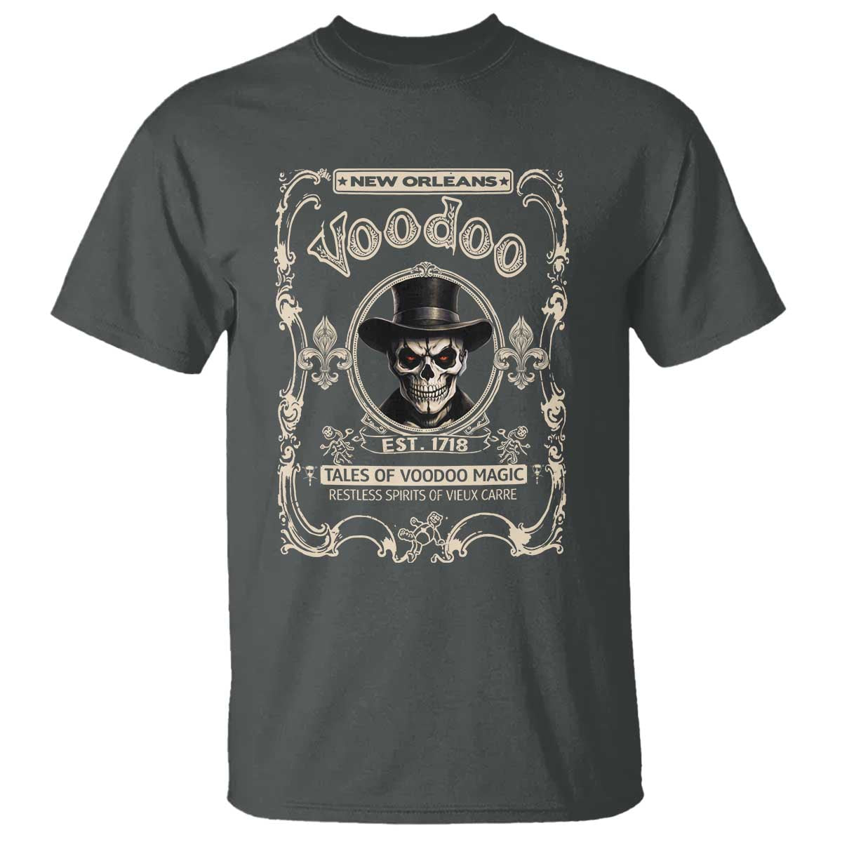 New Orleans Voodoo T Shirt Tales Of Voodoo Magic Skull Spooky Hoodoo Rootworker