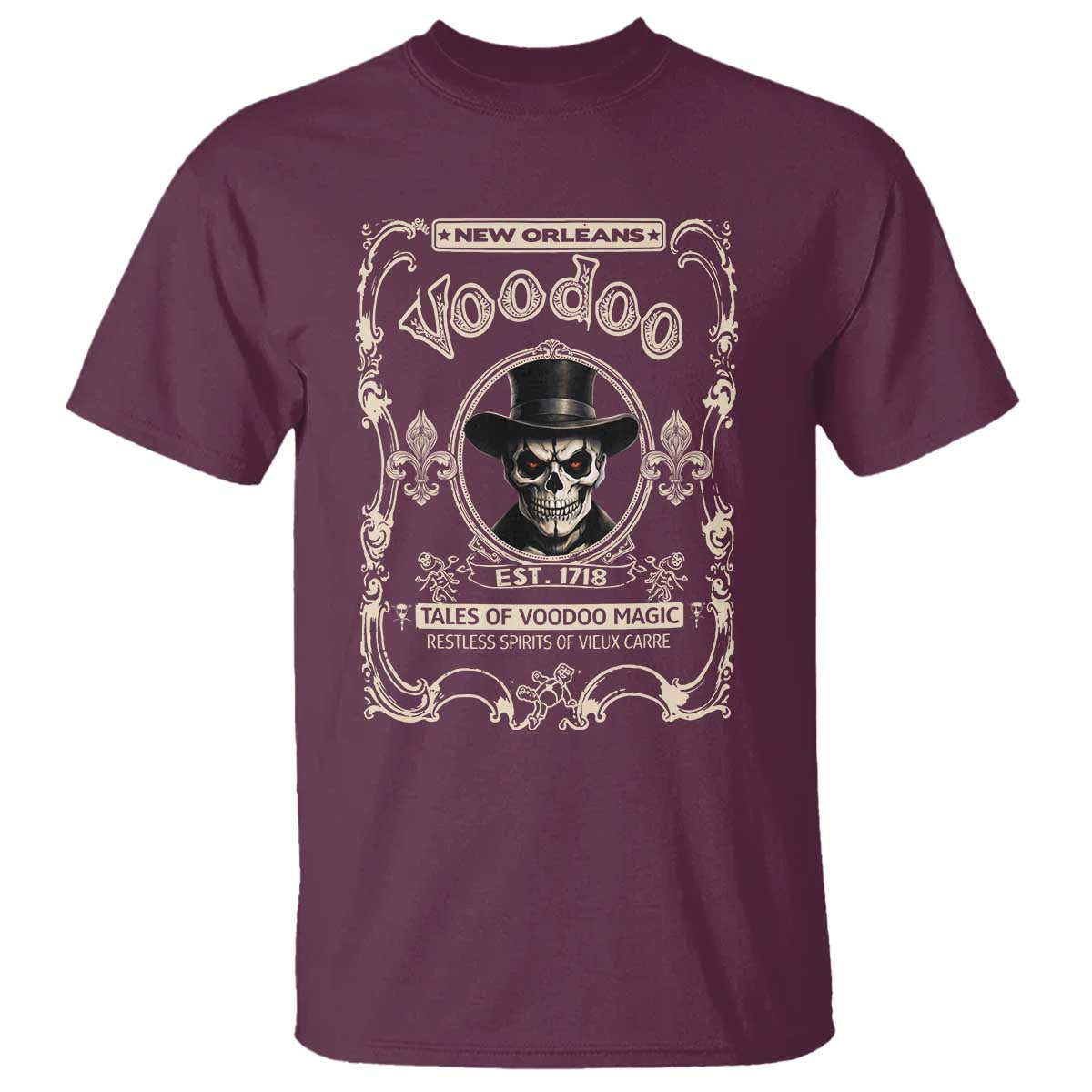 New Orleans Voodoo T Shirt Tales Of Voodoo Magic Skull Spooky Hoodoo Rootworker