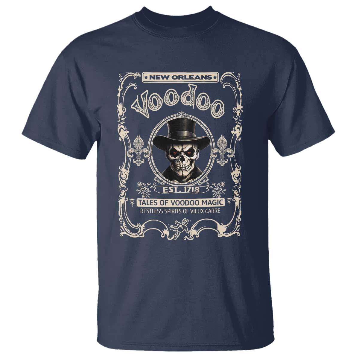 New Orleans Voodoo T Shirt Tales Of Voodoo Magic Skull Spooky Hoodoo Rootworker