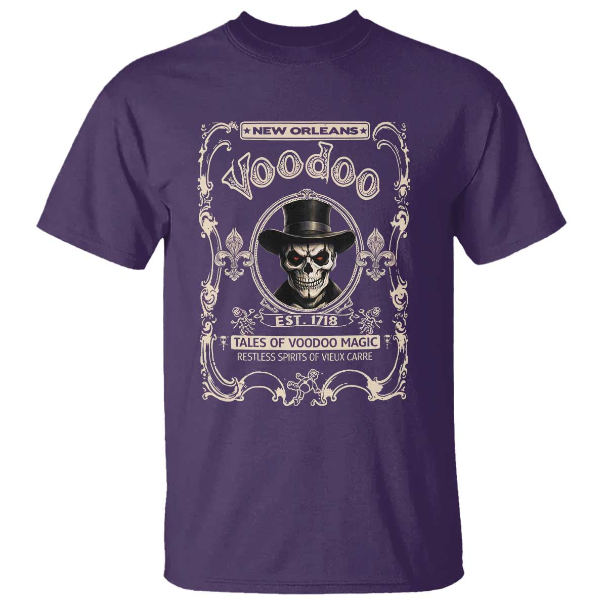 New Orleans Voodoo T Shirt Tales Of Voodoo Magic Skull Spooky Hoodoo Rootworker