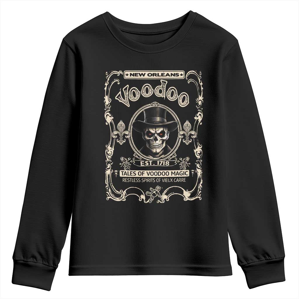 New Orleans Voodoo Youth Sweatshirt Tales Of Voodoo Magic Skull Spooky Hoodoo Rootworker