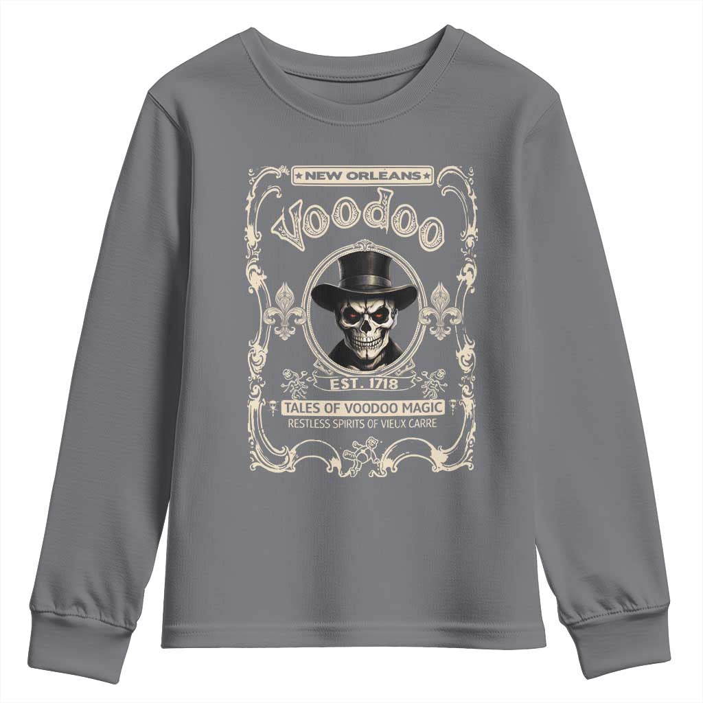 New Orleans Voodoo Youth Sweatshirt Tales Of Voodoo Magic Skull Spooky Hoodoo Rootworker