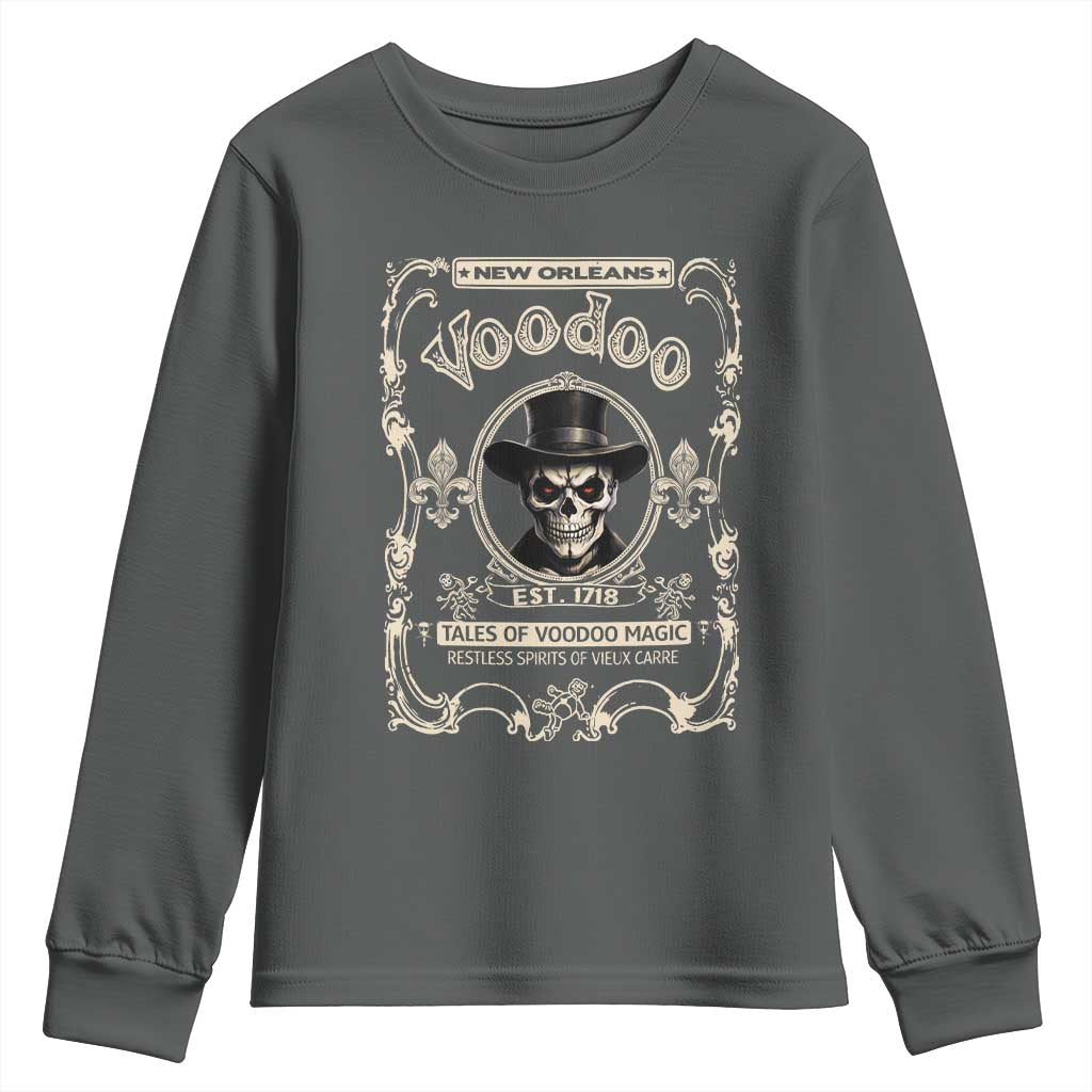 New Orleans Voodoo Youth Sweatshirt Tales Of Voodoo Magic Skull Spooky Hoodoo Rootworker