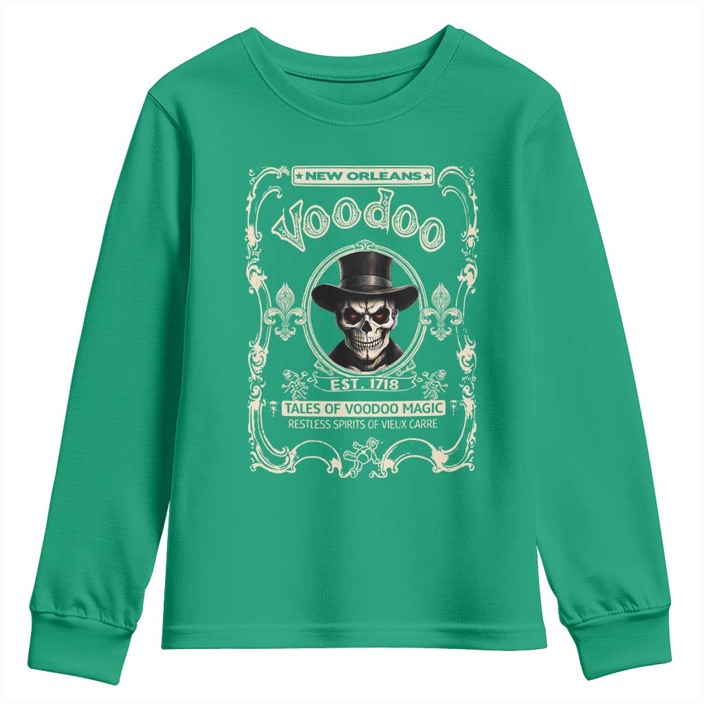 New Orleans Voodoo Youth Sweatshirt Tales Of Voodoo Magic Skull Spooky Hoodoo Rootworker