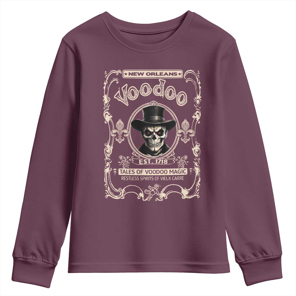 New Orleans Voodoo Youth Sweatshirt Tales Of Voodoo Magic Skull Spooky Hoodoo Rootworker