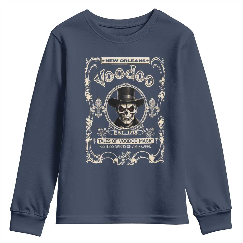 New Orleans Voodoo Youth Sweatshirt Tales Of Voodoo Magic Skull Spooky Hoodoo Rootworker