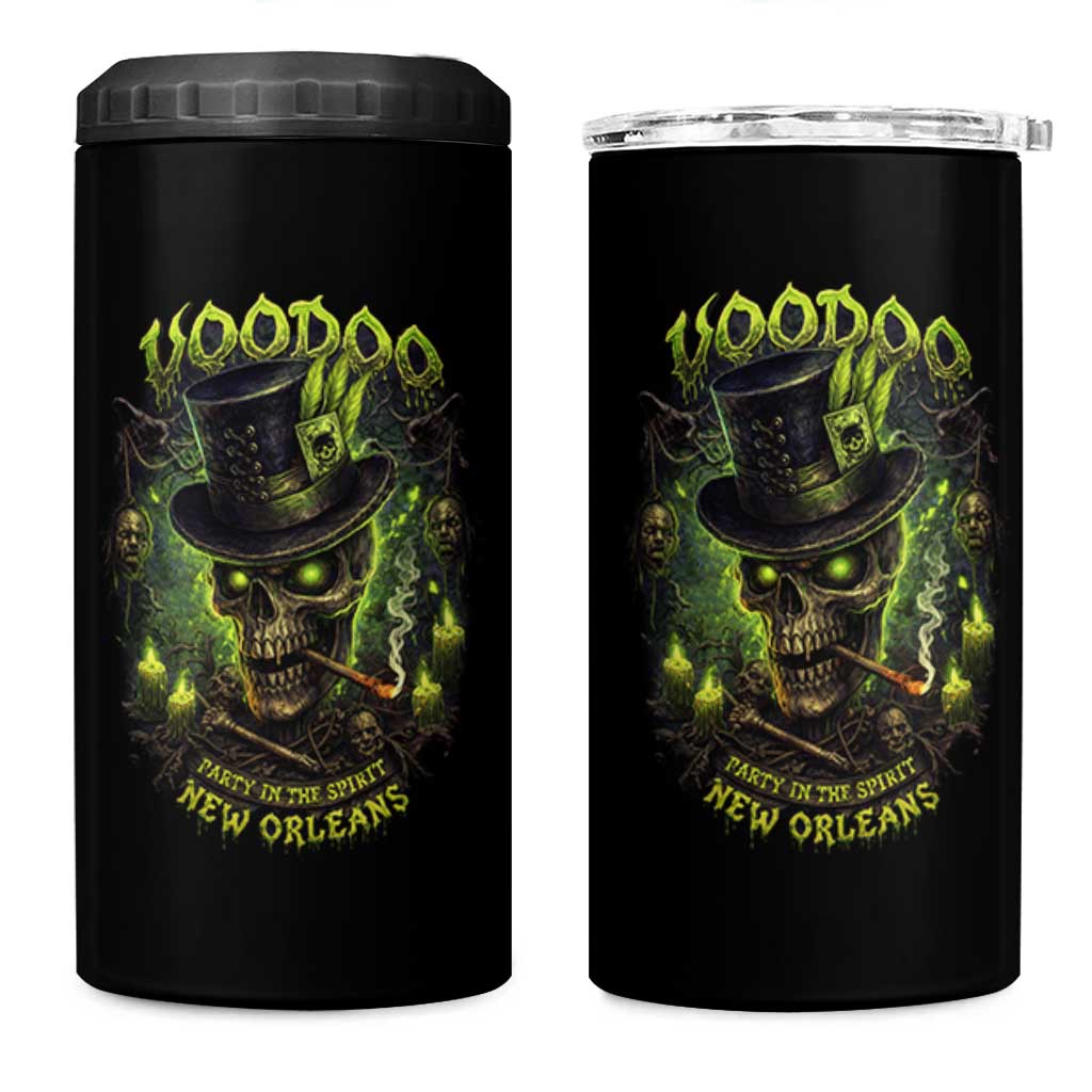 Louisiana Voodoo Skull 4 in 1 Can Cooler Tumbler Party In The Spirit New Orleans Creepy Occult Lover