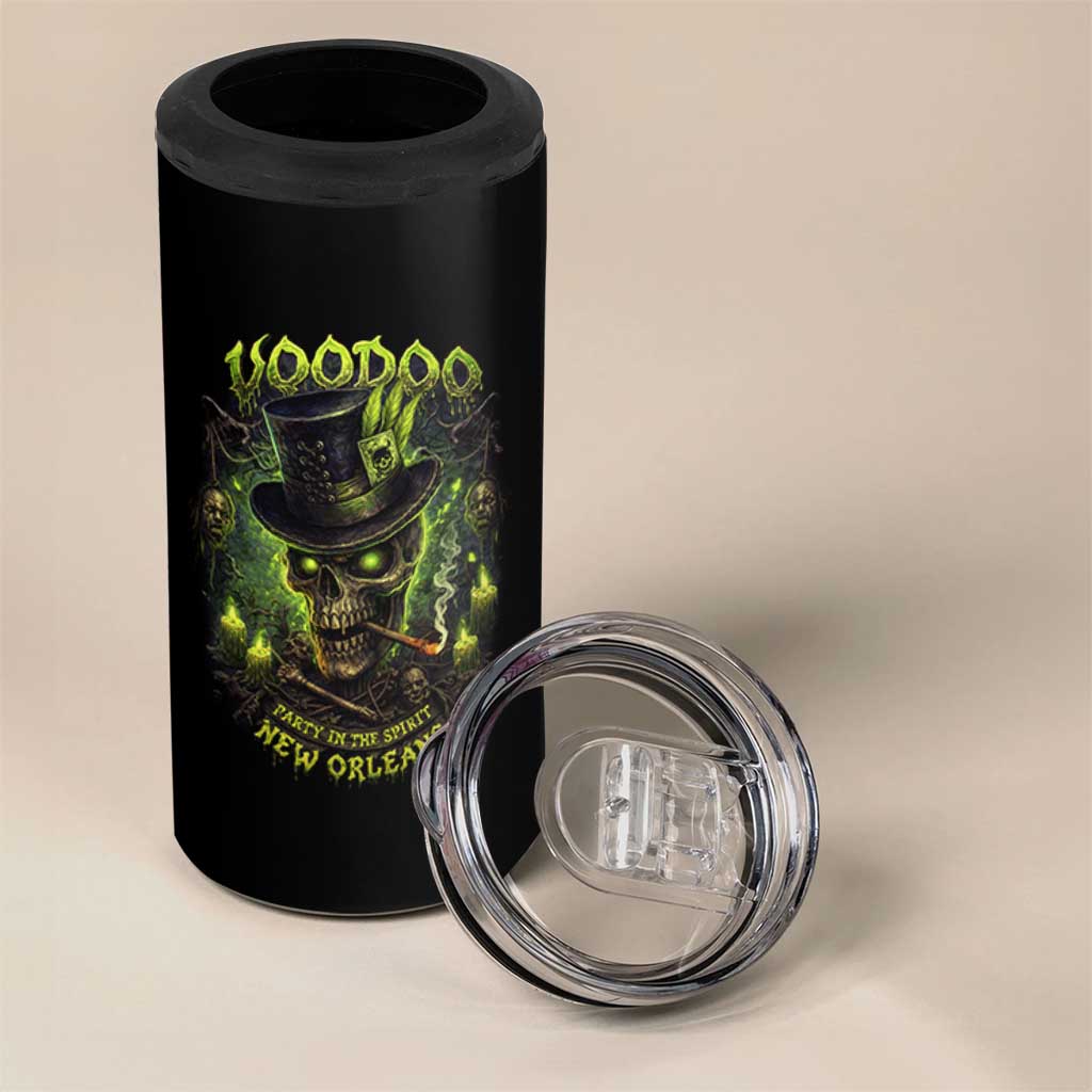 Louisiana Voodoo Skull 4 in 1 Can Cooler Tumbler Party In The Spirit New Orleans Creepy Occult Lover