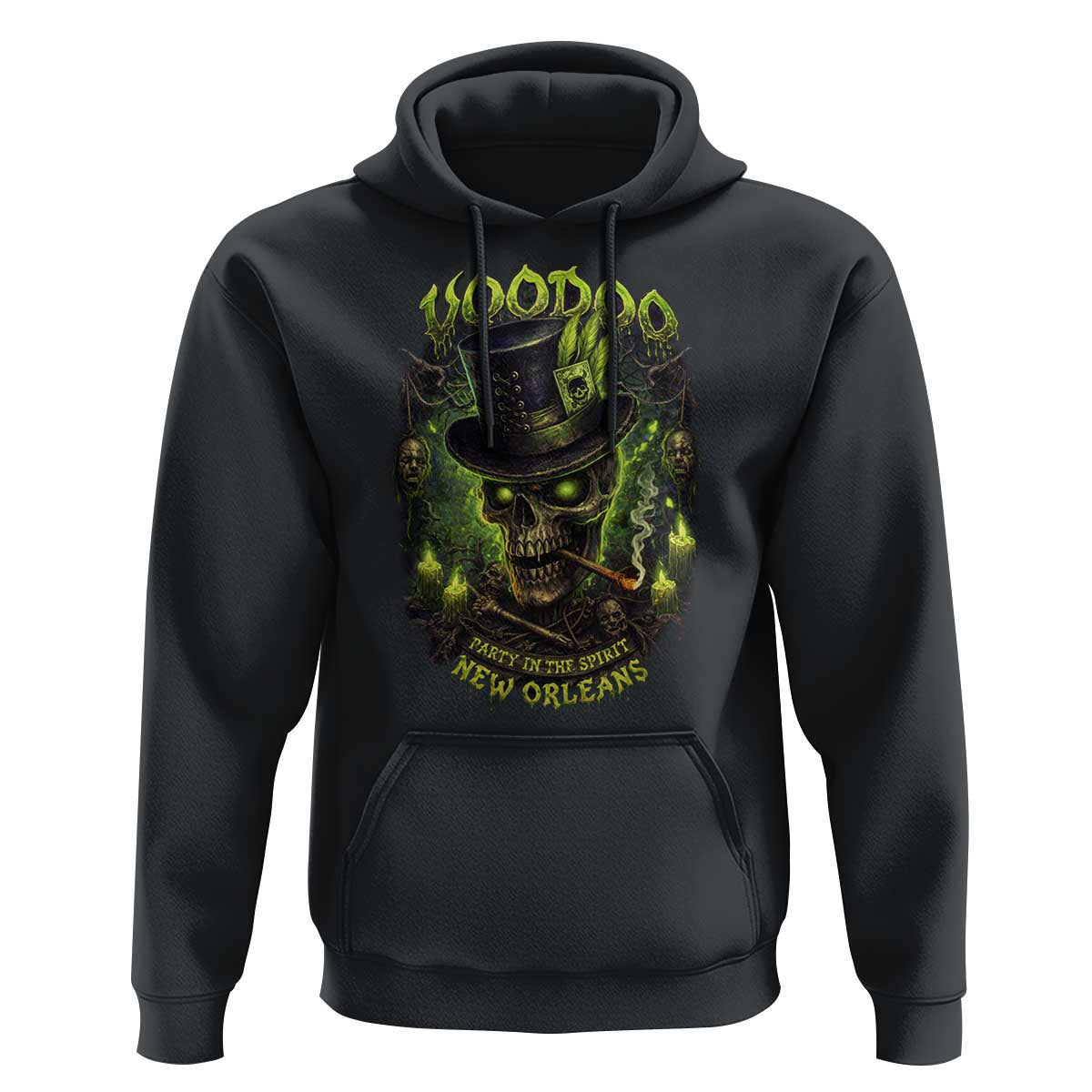 Louisiana Voodoo Skull Hoodie Party In The Spirit New Orleans Creepy Occult Lover