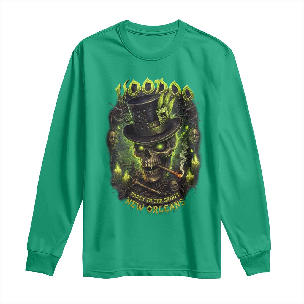 Louisiana Voodoo Skull Long Sleeve Shirt Party In The Spirit New Orleans Creepy Occult Lover
