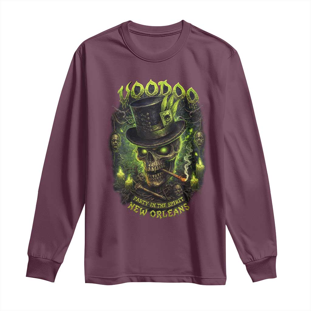 Louisiana Voodoo Skull Long Sleeve Shirt Party In The Spirit New Orleans Creepy Occult Lover
