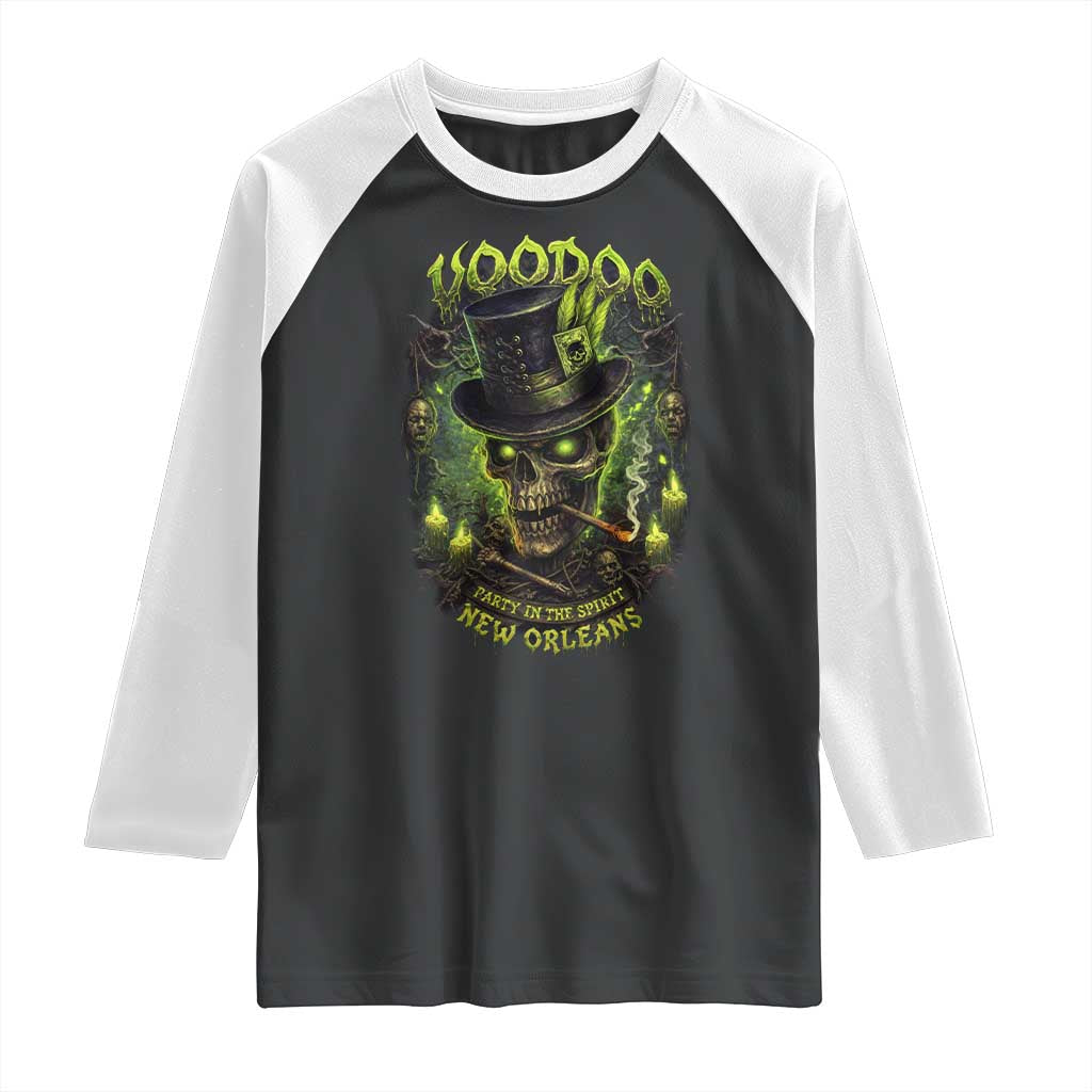 Louisiana Voodoo Skull Raglan Shirt Party In The Spirit New Orleans Creepy Occult Lover