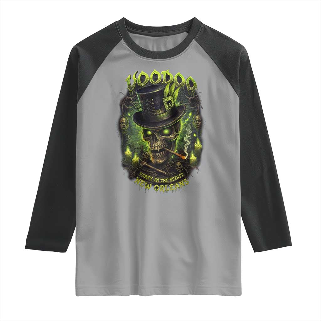 Louisiana Voodoo Skull Raglan Shirt Party In The Spirit New Orleans Creepy Occult Lover