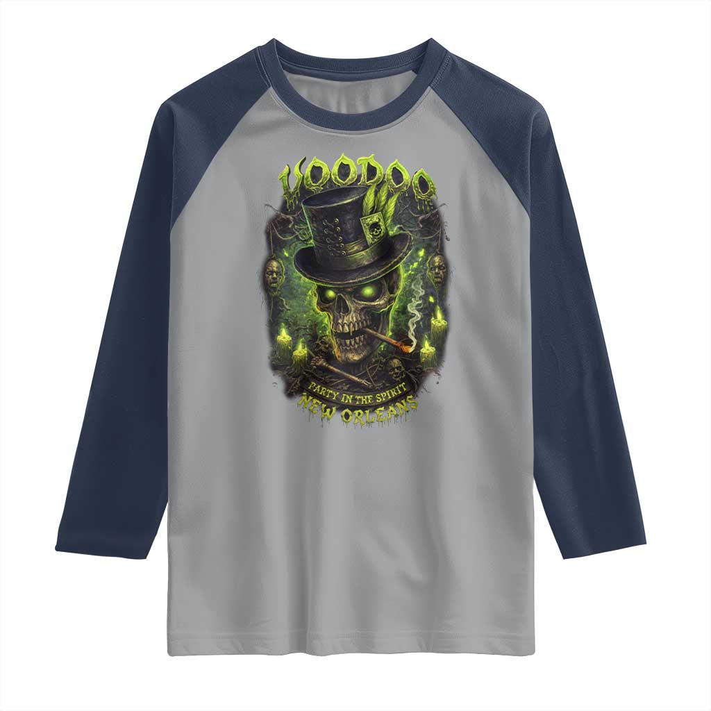 Louisiana Voodoo Skull Raglan Shirt Party In The Spirit New Orleans Creepy Occult Lover