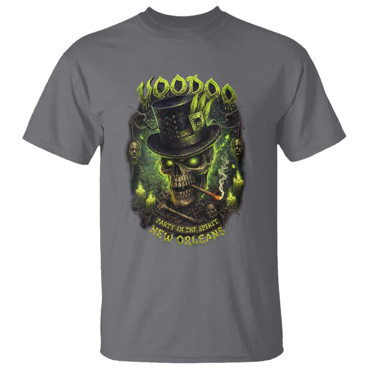 Louisiana Voodoo Skull T Shirt Party In The Spirit New Orleans Creepy Occult Lover