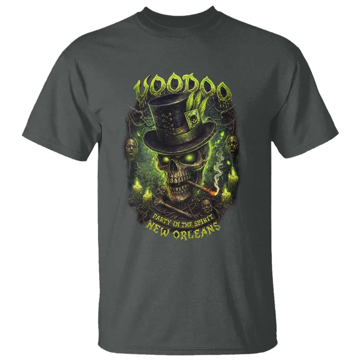 Louisiana Voodoo Skull T Shirt Party In The Spirit New Orleans Creepy Occult Lover