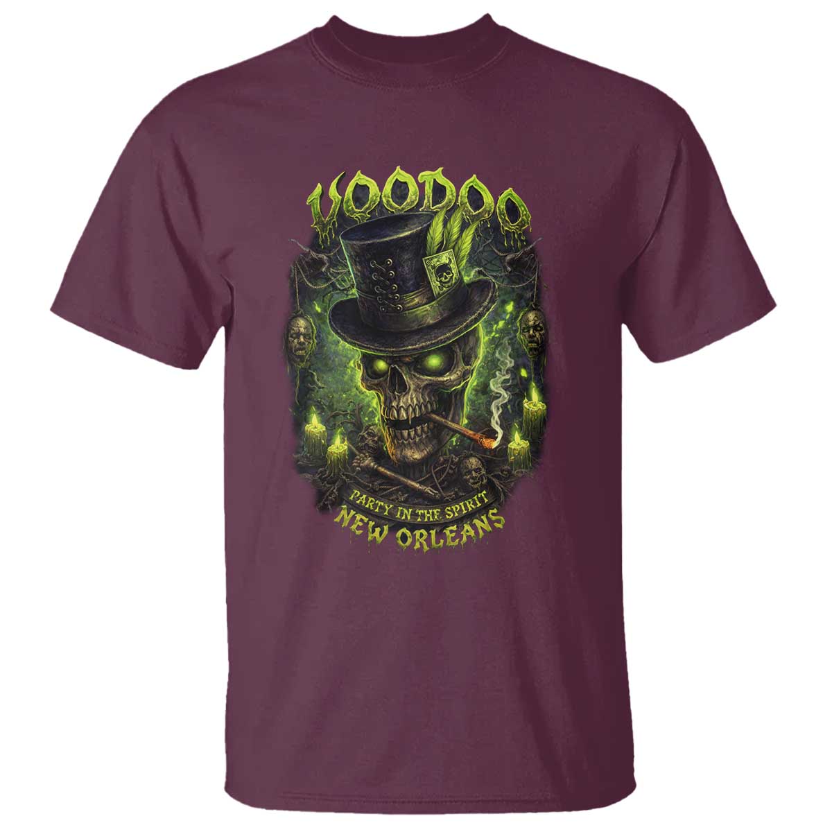 Louisiana Voodoo Skull T Shirt Party In The Spirit New Orleans Creepy Occult Lover