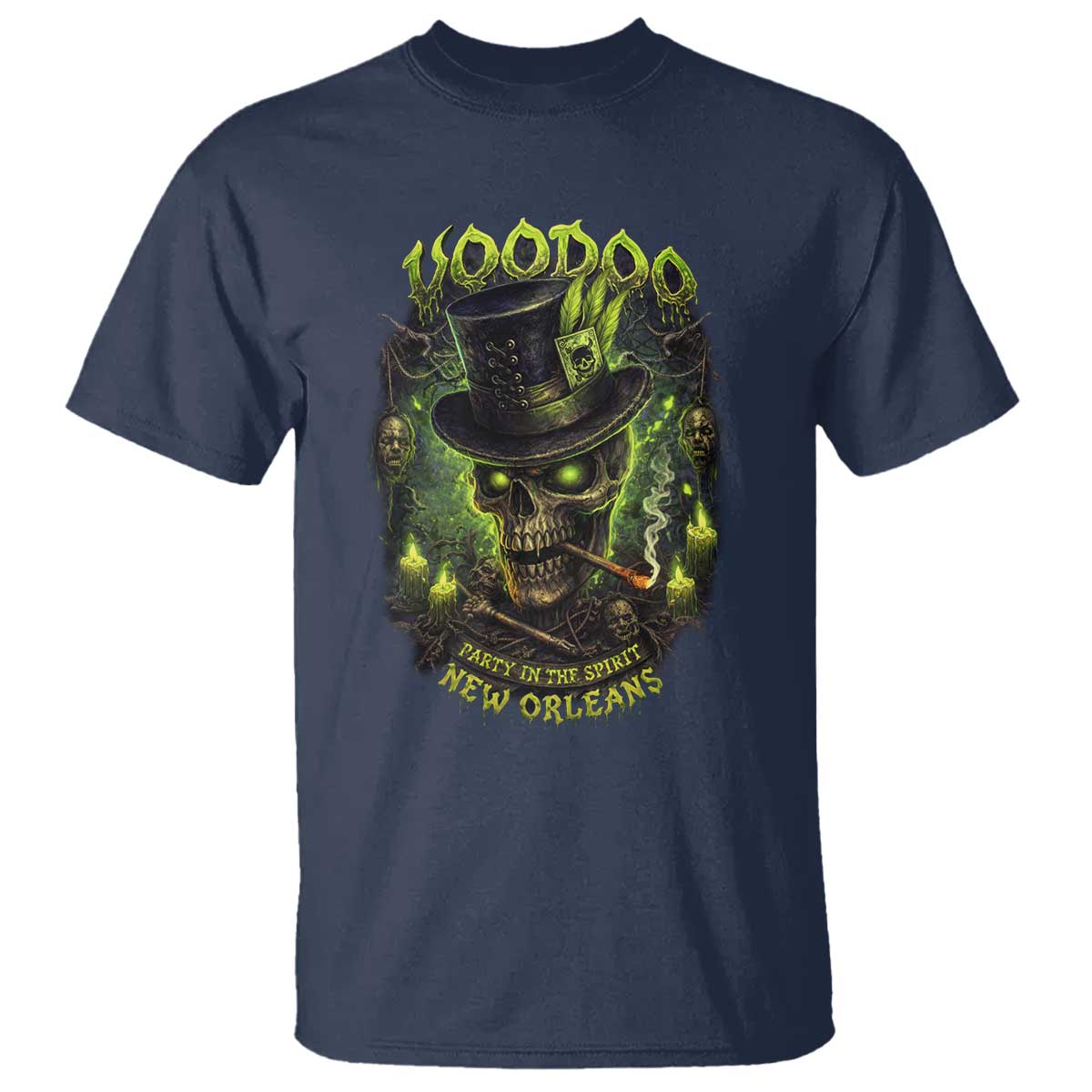 Louisiana Voodoo Skull T Shirt Party In The Spirit New Orleans Creepy Occult Lover