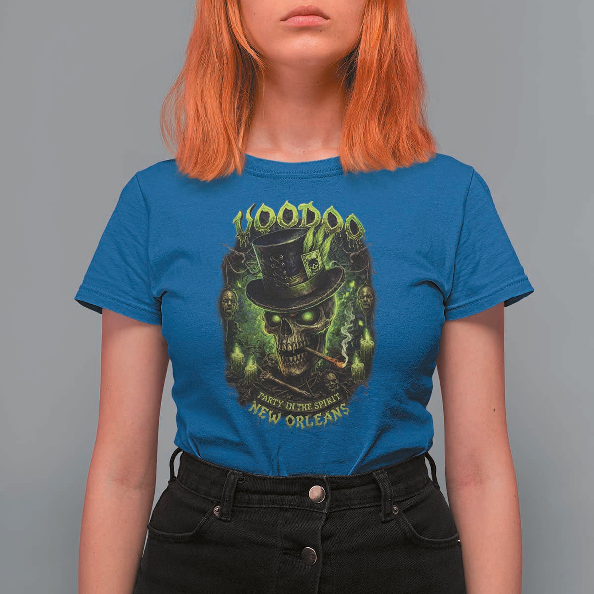 Louisiana Voodoo Skull T Shirt For Women Party In The Spirit New Orleans Creepy Occult Lover