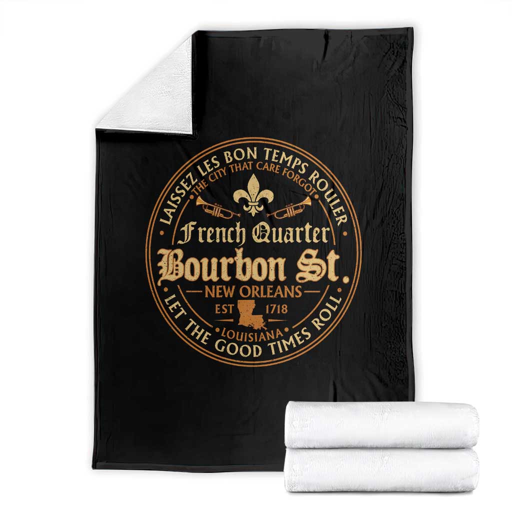 Bourbon Street French Quarter New Orleans Vintage Throw Blanket