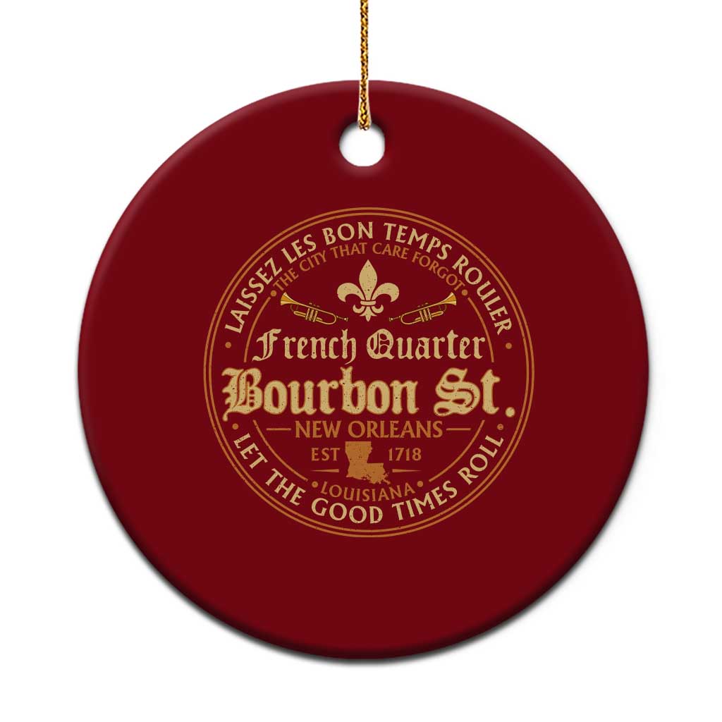 Bourbon Street French Quarter New Orleans Vintage Ceramic Ornament