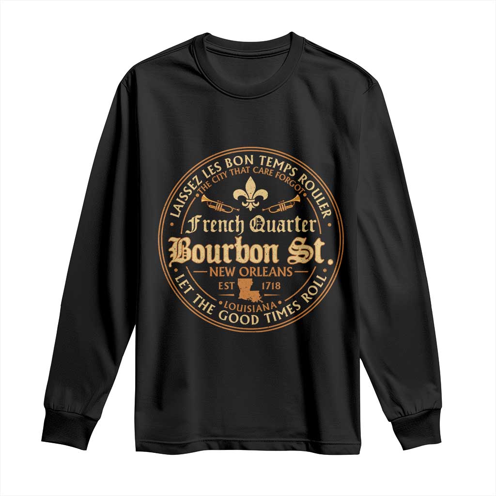Bourbon Street French Quarter New Orleans Vintage Long Sleeve Shirt