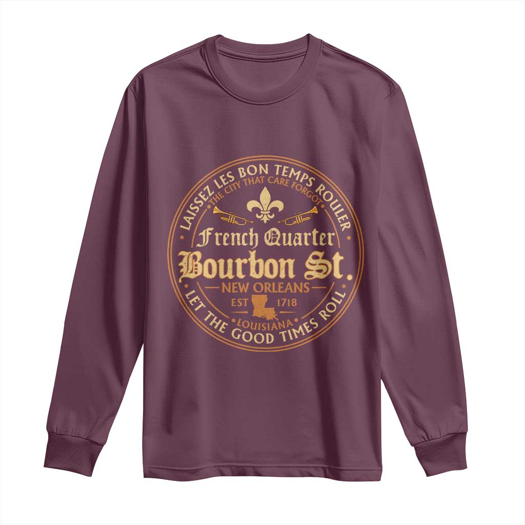 Bourbon Street French Quarter New Orleans Vintage Long Sleeve Shirt