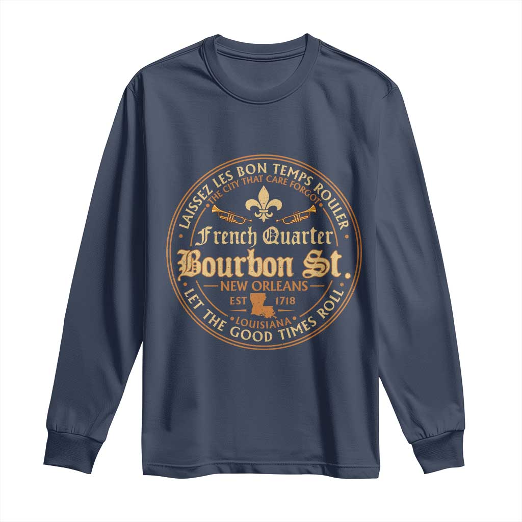 Bourbon Street French Quarter New Orleans Vintage Long Sleeve Shirt