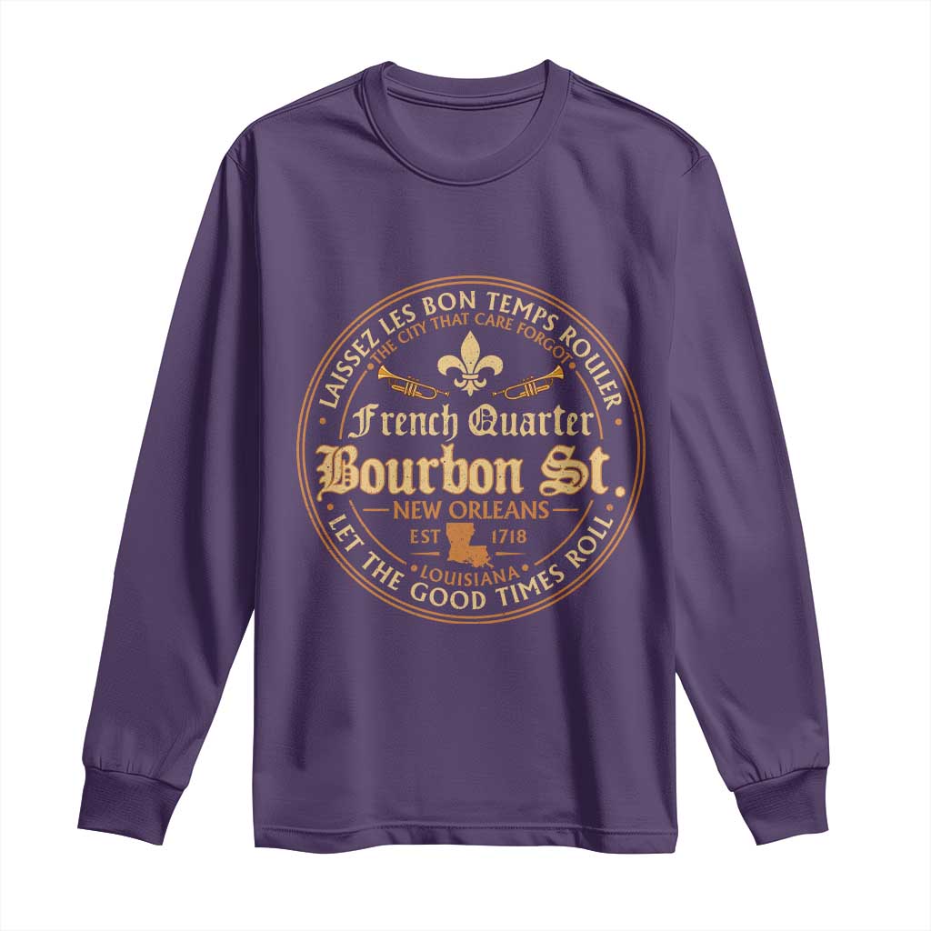 Bourbon Street French Quarter New Orleans Vintage Long Sleeve Shirt