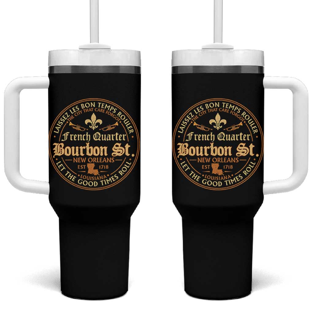 Bourbon Street French Quarter New Orleans Vintage Tumbler With Handle