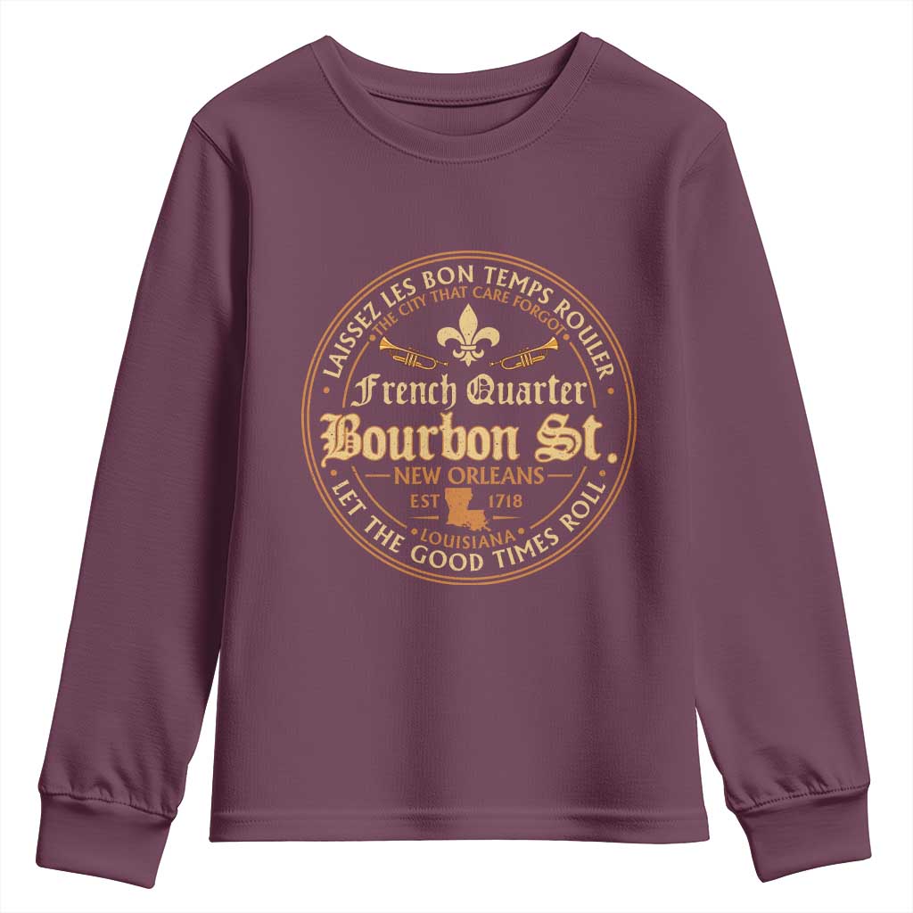 Bourbon Street French Quarter New Orleans Vintage Youth Sweatshirt