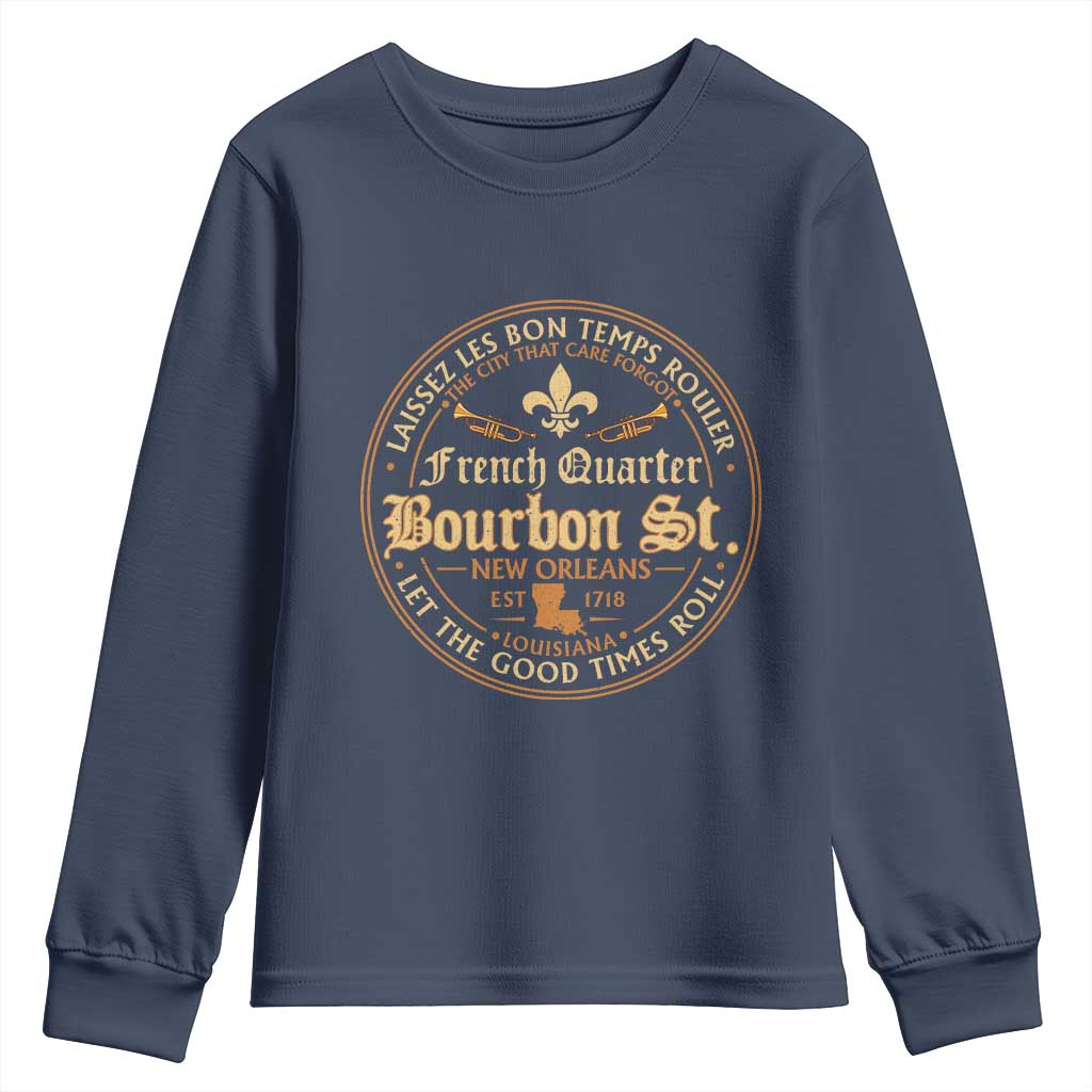 Bourbon Street French Quarter New Orleans Vintage Youth Sweatshirt