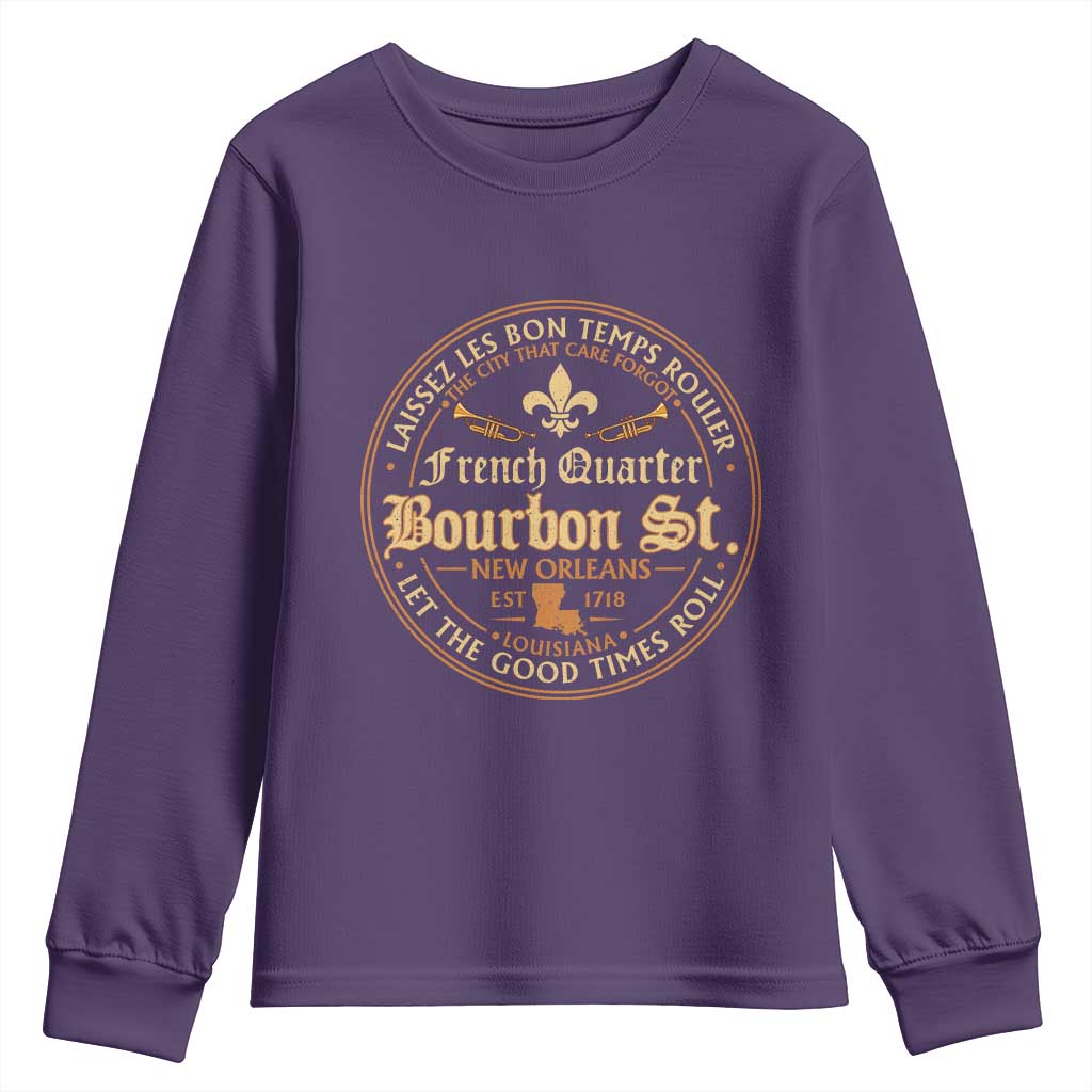 Bourbon Street French Quarter New Orleans Vintage Youth Sweatshirt