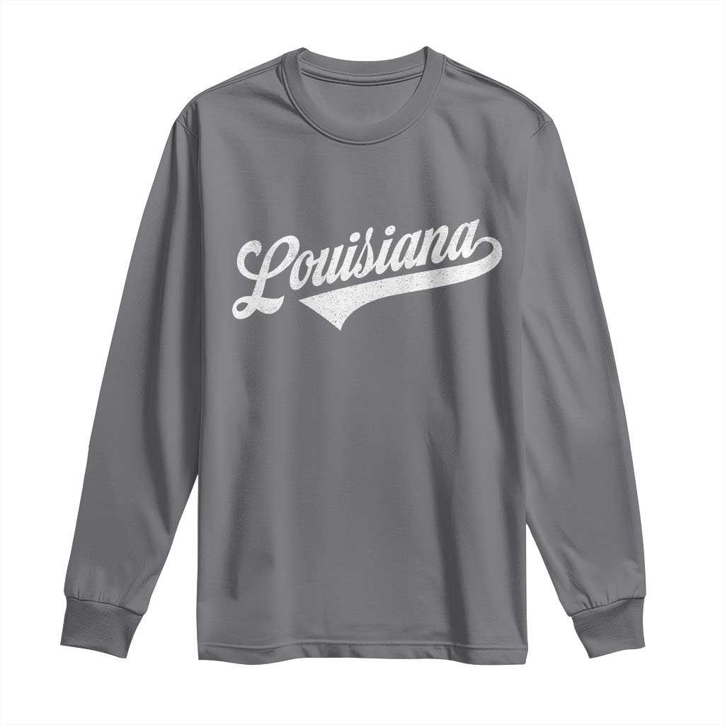 Retro Louisiana Long Sleeve Shirt Vintage City State Distressed Pride