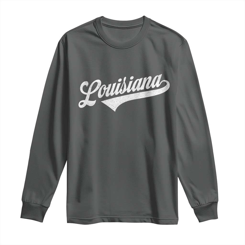 Retro Louisiana Long Sleeve Shirt Vintage City State Distressed Pride