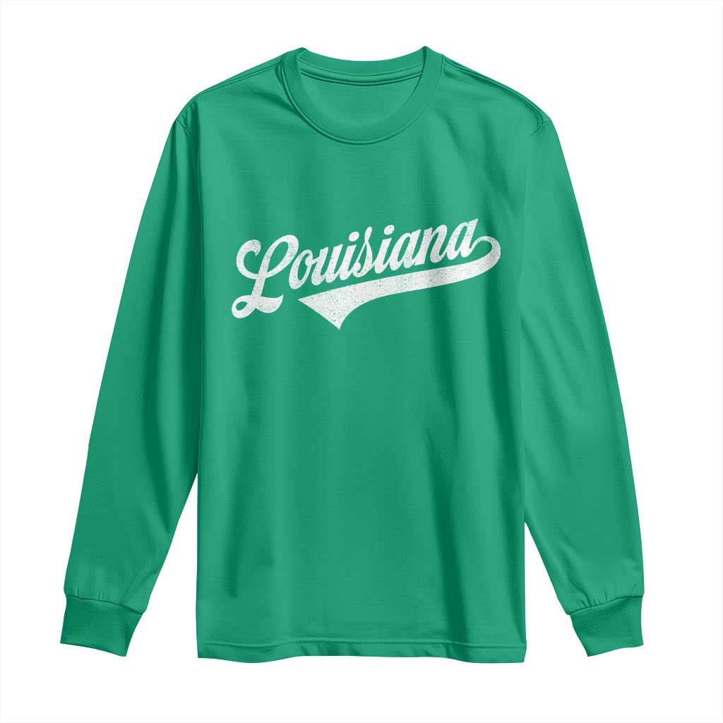 Retro Louisiana Long Sleeve Shirt Vintage City State Distressed Pride