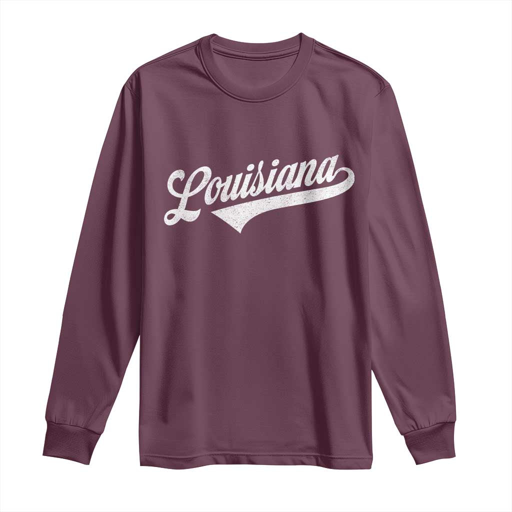 Retro Louisiana Long Sleeve Shirt Vintage City State Distressed Pride