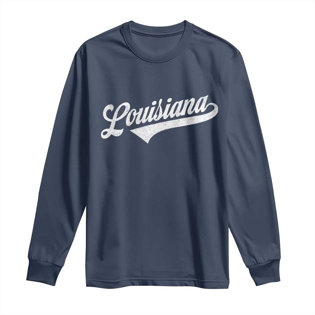 Retro Louisiana Long Sleeve Shirt Vintage City State Distressed Pride