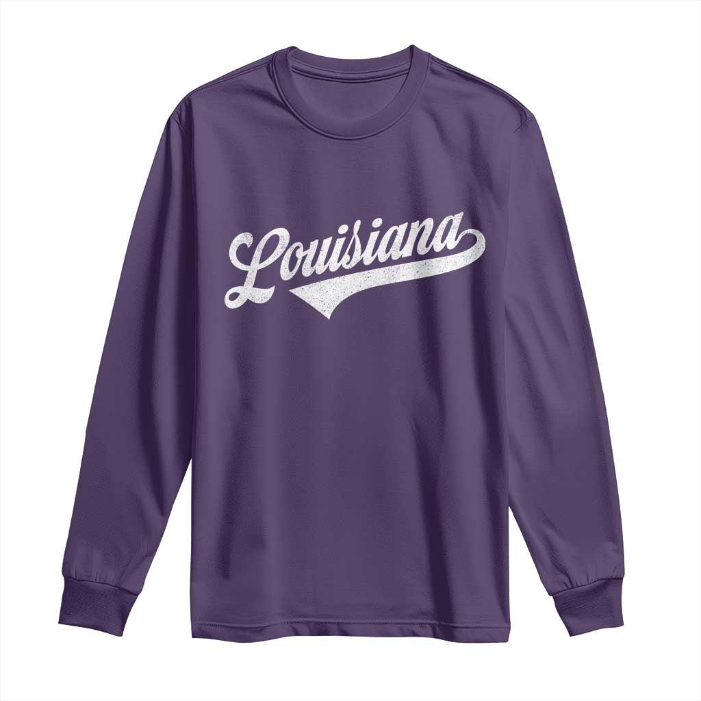 Retro Louisiana Long Sleeve Shirt Vintage City State Distressed Pride